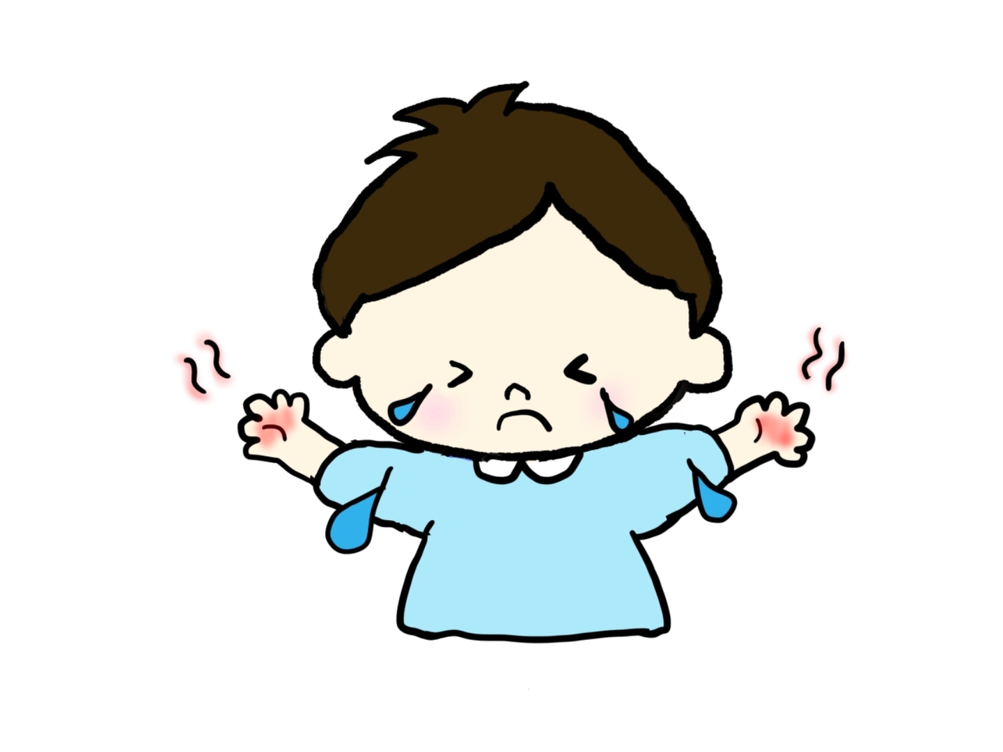 手が熱い